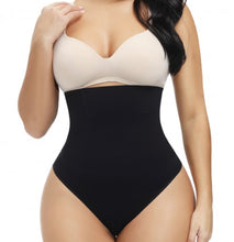 Load image into Gallery viewer, Black Seamless Shaper Thong